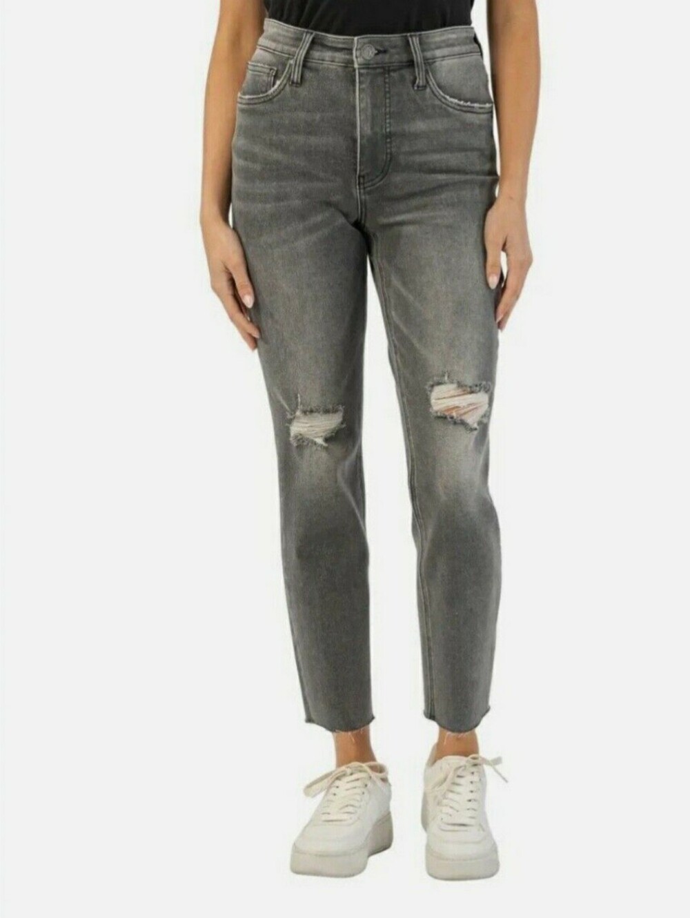 Kut From The Cloth Rachael High Rise Fab AB Mom Jeans Gray Size 8L